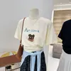 La Camiseta de Manga Corta de Algodón Puro Azul Marino de Moda de Este Año para Mujer es un Éxito de Verano, Única y Súper Elegante, Hermoso Top Estilo Ins para Mujer