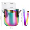 Cubo de Champán en Forma de U de Acero Inoxidable 304 Cubo de Hielo para Bar KTV Cubo de Hielo para Cerveza Pinzas para Hielo de Cabeza Cuadrada Cubo de Hielo para Hielo Vino