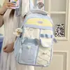 Mochila Versátil Tendência Dopamina de Grande Capacidade para Meninas do Ensino Fundamental, Mochila Casual Color-Blocking Estilo College Macaron