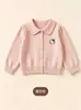 Cardigã de Malha para Meninas Outono Inverno Estilo Coreano Doce Gola Lapela Suéter Bordado Hello Kitty Desenho Animado Manga Longa