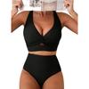 2025 Exportación Nuevo Sexy Push-Up Talla Grande Bikini para Mujer Europeo y Americano Vacaciones en la Costa Traje de Baño de Dos Piezas