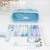 Estuche Transparente Portátil de Gran Capacidad, Caja de Papelería de Alto Valor, Estuche Sencillo para Chicas de Secundaria, Estuche para Estudiantes
