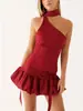 Vestido con volantes y escote halter sin espalda, ajustado a la cintura, estilo europeo y americano, nuevo para la primavera de 2026, superventas exclusivo transfronterizo ZA