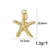 Color Oro 14K Conservación del Color Pequeñas Estrellas de Mar Accesorios DIY Joyería Hecha a Mano Pendientes Estilo Marino Pulsera Collar Colgante Venta al por Mayor Transfronteriza