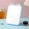 Espejo de Maquillaje con Orejas de Gato de Dibujos Animados, Espejo de Maquillaje Simple de Escritorio para Estudiantes, Espejo de Tocador Plegable Portátil, Espejo Colgante para Baño