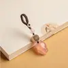 Colgante Cadena para Teléfono Móvil Zorro de Ágata Natural Colgante de Ágata Calcedonia Tejido a Mano DIY Colgante para Llave de Teléfono Móvil