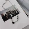 Collar de Corazón con Costuras de Piedra Triturada Color Dopamina de Lujo Ligero Nicho Cadena para Clavícula de Chica Caliente y2k Estilo Dulce Fresco Gama Alta