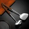 Auténtico Juego de 6 Piezas de Cuchara Espátula para Cocinar de Acero Inoxidable 304 Cocina Hogar Espátula de Champiñón Cuchara para Sopa Espátula Colador Grande