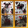 Halloween horror fantasma murciélago calabaza puerta y ventana de vidrio decoración del hogar pegatinas electrostáticas mancha de sangre parca araña pegatinas para ventana