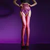 Traje de baño de una pieza Aurora de Encaje de Cintura Alta Medias Brillantes para Mujeres Altas, Talla Grande Púrpura Tentación