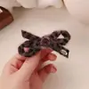 Nuevo Pasador de Pelo con Lazo Estampado de Leopardo Moda Chica Pinza Lateral de Pato Elegante Pinza para Cola de Caballo Flequillo