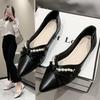 Elegantes Zapatos Planos de Punta Fina Estilo Chanel para Mujer, Nuevos Zapatos de Boca Baja Otoño e Invierno 2026, Mocasines Blancos de Suela Blanda para Mujer