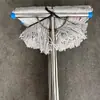 Fio de algodão haste de aço inoxidável esfregão cabeça quadrada pano de limpeza esfregão plano esfregão de absorção de água esfregão de torção manual pano de chão largo esfregão de cera
