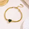 Collar de Acero Inoxidable con Forma de Corazón de Moda para Mujer con Diamantes Engastados a Mano, Set de Joyería de Moda Europeo y Americano