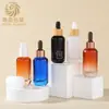 Em Estoque Novo Atacado Transparente 30ml Frasco Conta-gotas Embalagem para Óleo Essencial para Sérum Cosméticos com Cabeça de Borracha e Anel de Madeira