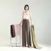 Pantalones de Lino de Color Sólido para Mujer de Verano, Resistentes a las Arrugas, No se Deforman, Adelgazantes, de Cintura Alta, Transpirables, Pantalones Rectos Estrechos de Pierna Ancha, Pantalones Largos Finos