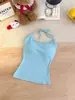6276# Chica Sexy Dulce Picante Color Bloque Rayado Camisola Pequeña Ropa Exterior para Mujer Sentido del Diseño Con Almohadillas en el Pecho Ropa Interior Espalda Bonita Camiseta sin Mangas