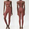 Onda Onda Pequeña Conjunto de Ropa de Yoga Talla Grande para Mujer Pegamento Líquido Nude Ajustado para Correr Deportes Ropa de Fitness Conjunto de Dos Piezas