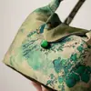 Nueva Bolsa de Almacenamiento para Juego de Té de Viaje al Aire Libre Estilo Chino, Bolsa de Almacenamiento de Tela para una Tetera y Dos Tazas, Bolsa de Almacenamiento de Brocado de Nube, Caja de Almacenamiento de Tetera Portátil