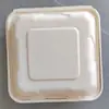 Caja de almuerzo desechable de pulpa unida compartimento caja de almuerzo comida ligera comida rápida para llevar caja de embalaje 89 compartimento biodegradable