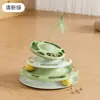Juguete para gatos autoentretenimiento plato giratorio para gatos, pelota teaser para gatos, eliminador de aburrimiento para gatitos, set mágico teaser para gatos, artículos para mascotas gatos