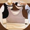 Chaleco Cálido de Otoño e Invierno para Mujer con Forro de Lana Engrosado Ajustado Prenda Base sin Mangas Color Sólido Ropa Exterior Calefactora Tirantes Ropa Interior Cálida Ropa Interior Térmica para Mujer