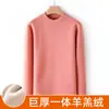 Roupa íntima térmica de gola média feminina Lã Berber grossa peça única veludo plus size roupas de outono à prova de frio base superior inverno