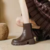 Primer Encuentro Temporada Botas Martin de Suela Gruesa 2026 Nuevas Botas Desnudas Botas Elásticas Adelgazantes Estilo Británico Retro Botines Botas para Mujer