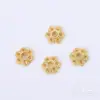 Base Hueca de Flor de Oro de 14K Chapado que Conserva el Color Espaciador de 6 mm Accesorios de Tapa de Flor para Pulsera de Cuentas de Joyería Hecha a Mano para Bricolaje