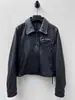 Gabardina corta de piel de oveja con acabado de aceite y cera de diseñador de nicho para mujer, chaqueta de cuero genuino de alta gama vintage, nuevo modelo 2026
