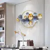 Novo estilo chinês sala de estar luz dourada luxo decoração de parede de ferro restaurante montado na parede criativo tridimensional decoração de parede de metal
