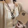 Collar con Borla de Mariposa Bohemio para Mujer Cadena Larga Retro Estilo Étnico Chinoiserie Accesorios Estilo Antiguo Dinastía Han