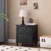 Mesa de noche de madera maciza de alta gama para venta al por mayor transfronteriza, gabinete de almacenamiento de mesita de noche, gabinete de almacenamiento de estilo retro simple para dormitorio de lujo ligero en el hogar