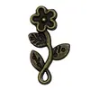 1 Peça de Pingente Charme de Liga Antiga Galvanizada Cor Verde Rosa Girassol Flor de Ameixa para Pulseira Colar Joias Acessórios de Vestuário DIY