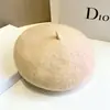 Boina de Lana para Mujer, Otoño e Invierno, Cálida, Plegable, Bordada a Mano, Copa Redonda, Moderna, Versátil, Sombrero para Viajar para Adultos
