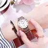 Moda Corea del Sur Estilo Coreano Simple Casual El Mejor Regalo para Pareja Reloj de Lona para Mujer Todo Fósforo Esfera Grande