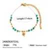 Pulsera de Acero Inoxidable con Pedrería y Piedra Natural Versátil Personalizada Corazón Concha Flor 25 Estilos Nuevos Productos Hechos a Mano Procesamiento OEM