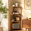 Estante de almacenamiento simple de bambú para cocina, hogar, sala de estar, dormitorio, gabinete de almacenamiento multicapa multifuncional, organizador de pie