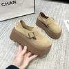 Zapatos Birkenan de plataforma alta de suela gruesa para mujer, moda nueva de primavera y verano 2025, mocasines casuales sin cordones cortos que combinan con todo