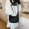Bolso de Hombro Tipo Cubo de Color Sólido, Bolso Sencillo para Mujer, Bolso Cruzado Retro a la Moda, Bolso Versátil de Tendencia