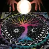Mantel de Tarot Tela Esterilla Tarjeta de Tarot Fase Lunar Sol Árbol de la Vida Mantel de Terciopelo