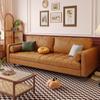 Sofá Nórdico de Tela para Apartamento Pequeño Retro Popular en Internet Moderno Simple Sala de Estar Doble 4 Personas Tres Personas Látex Cuero