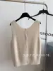 31% Nylon, Chaleco Elegante de Botones por Delante y por Detrás para Mujer para Usar en Capas Chaqueta de Punto Tejida Otoño e Invierno 2025