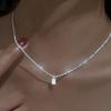Colar Crucifixo Estrela Explosiva Totalmente em Diamante, Pingente de Diamante Brilhante de Zircônia Doce e Descolado, Colar de Clavícula Mais Vendido Através das Fronteiras para Mulheres