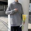 Suéter de gola alta estilo descontraído estilo coreano Suéter de base masculina de inverno para todos os jogos Suéter de lã espessa solto e bonito da moda para homens