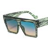 Gafas de sol nuevas de montura grande para hombre y mujer de Europa y Estados Unidos, gafas de sol a rayas con combinación de colores transfronteriza, gafas de sol de moda M330
