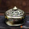 Queimador de Incenso Yuanhui de Buda para Casa Queimador de Incenso de Buda Nuvem Auspiciosa Vintage Lótus Esmaltado Queimador de Incenso de Buda diâmetro 6cm