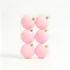 Bolas de Navidad de Color Macarrón Flocadas Transfronterizas 6cm 6 Piezas Set Navideño Decoración Adornos de Árbol de Navidad de Color Sólido