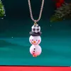 Diseño Creativo Europeo y Americano Colgante de Muñeco de Nieve Blanco Collar Cadena para Suéter de Niñas Navidad Dibujos Animados Lindo Sencillo