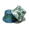 Sombrero de Sol de Playa de Verano Estampado de Palmera Tropical Sombrero de Cuenca Vacaciones Casual Versátil Sombrero de Sol Sombrero de Pescador Transfronterizo